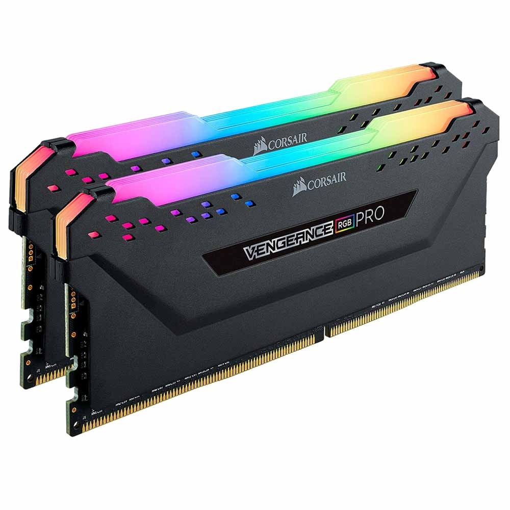 رم کامپیوتر کورسیر دو کاناله مدل Vengeance Pro RGB فرکانس 3200 مگاهرتز DDR4 تایمینگ CL16 حافظه 16