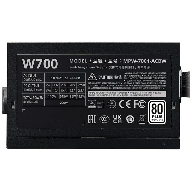 منبع تغذیه کامپیوتر کولر مستر مدل Elite NEX W700 80 Plus White توان 700 وات