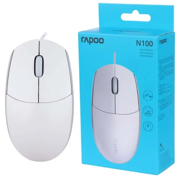 ماوس رپو مدل N100 باسیم سفید